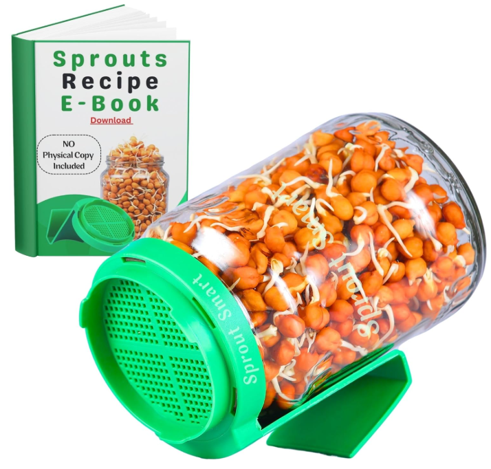 Sprouts Maker Glass Jar: 720ml Durable Design